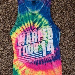 RARE Warped Tour 2014 tie-dye tank top